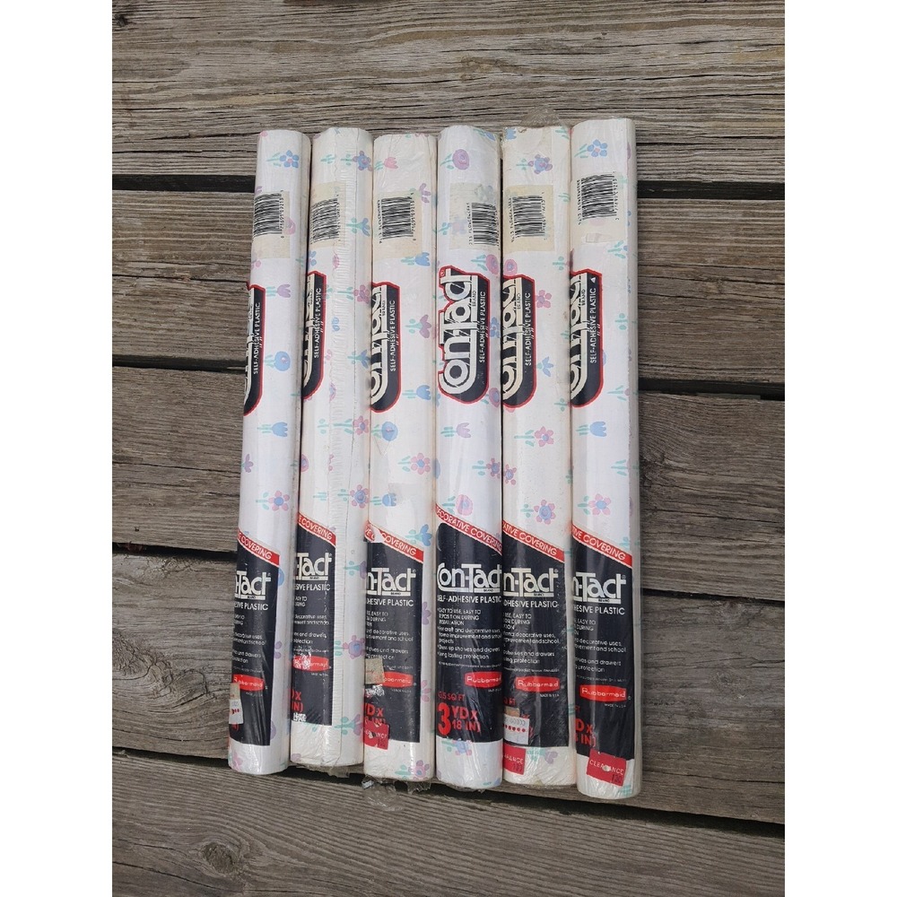 Vintage 6pc Rubbermaid Flower Works Self-Adhesive Vinyl 3Yds X 18" Contact Paper